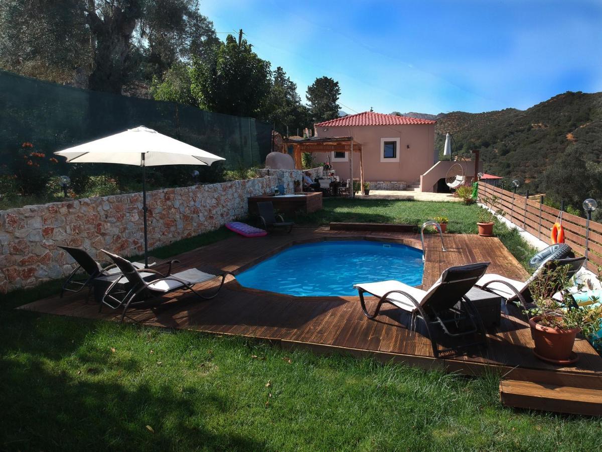 Ampelos Cretan Villa - Private Pool & Heated Ozone Jacuzzi Yerolákkos Exterior foto